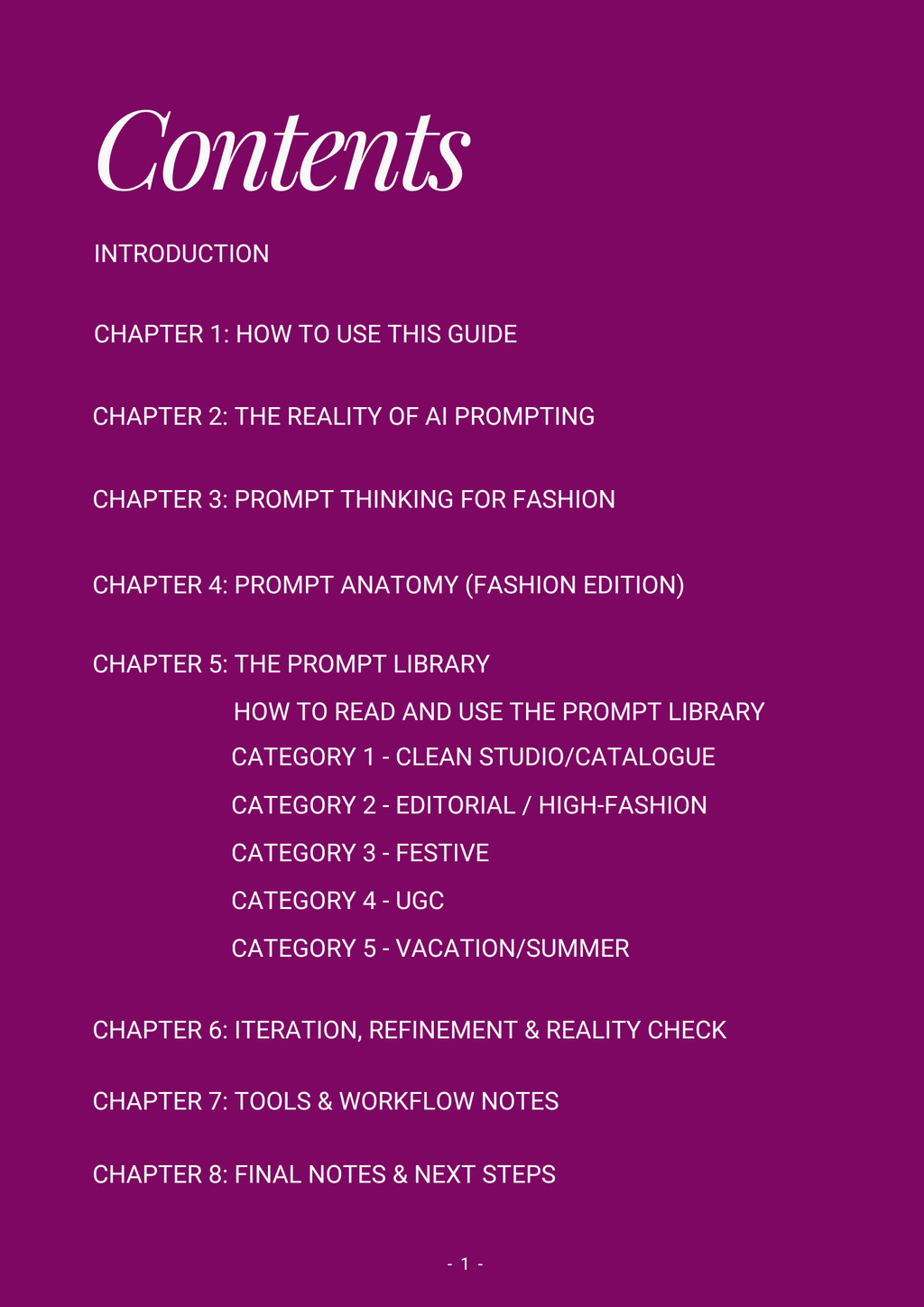 AI Fashion Prompt Guide (E-Book)